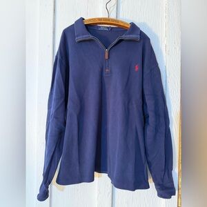 Polo Ralph Lauren Big and Tall Quarter Zip Pullover 100% Cotton Navy: Size 2XB